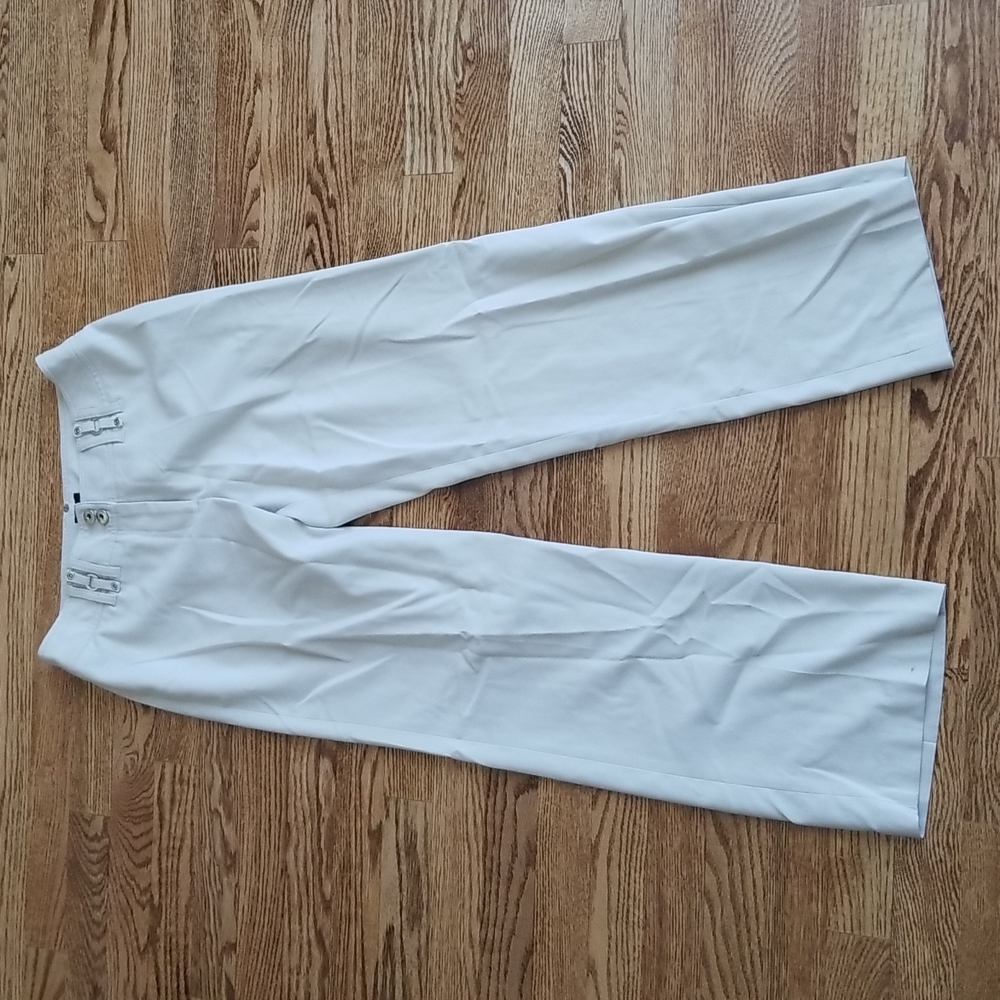 (8) Haggar Petite Straight Leg Business Casual Trouser Pants Neutral Classic